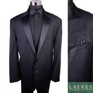 Lauren Ralph Lauren Blazer Mens 48R Black Jacket Wool Tuxedo Luxury CANADA